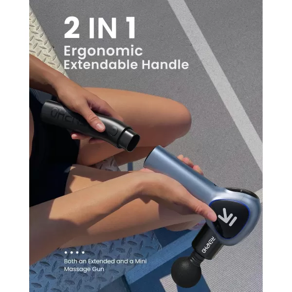 RENPHO Massage Gun Head with Heat and Cool Mini Massage Gun with Extension Handle Portable Handheld Deep Tissue Muscle Massager
