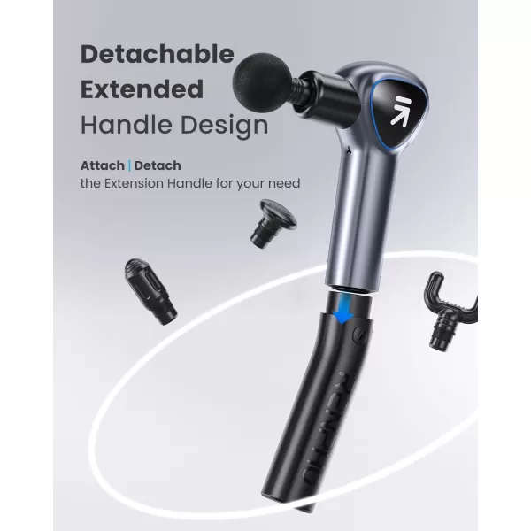 RENPHO Massage Gun Head with Heat and Cool Mini Massage Gun with Extension Handle Portable Handheld Deep Tissue Muscle Massager