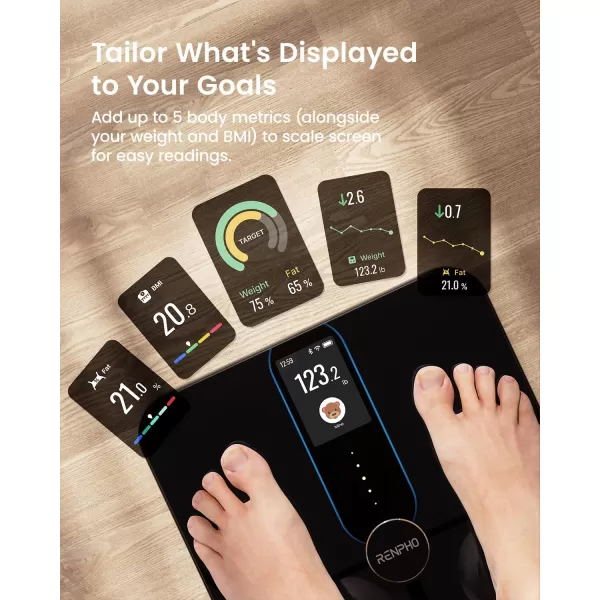 RENPHO Smart Scale Body Fat Scale with TFT LCD FSA HSA Eligible Scale for Body Weight with 18 Metrics WiFi Scale with BMI Body Fat Muscle Mass Rechargeable Elis Nova