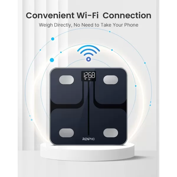 RENPHO WiFi Bluetooth Scale Smart Digital Bathroom Weight BMI Body Fat Scale Tracks 13 Metrics Wireless Body Composition Analysis ampamp Health Monitor with Lighted LED Display  Elis Aspire