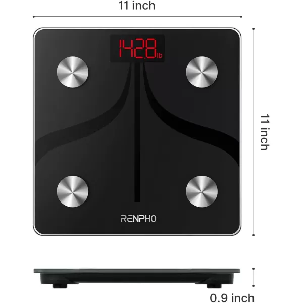 RENPHO WiFi Scale for Body Weight Bluetooth Body Fat Scale Smart Bathroom Scale Health Monitor 13 Body Composition Analyzer with Smart App White Elis AspireBlack Bluetooth Only