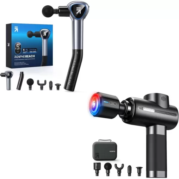 RENPHO Reach Massage Gun ampamp Thermacool Massage Gun Deep Tissue with Heat and Cold Head