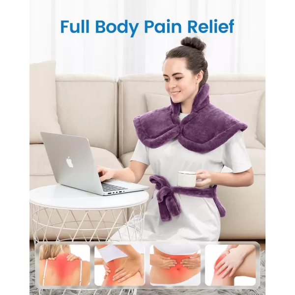 Heating Pad for Back Pain Relief RENPHO Electric Heat Pad for Neck and Shoulders FSA HSA Eligible Christmas Gifts for Women Men Birthday Gifts for Mom Dad Large 24quotx33quot ETL Certified Purple