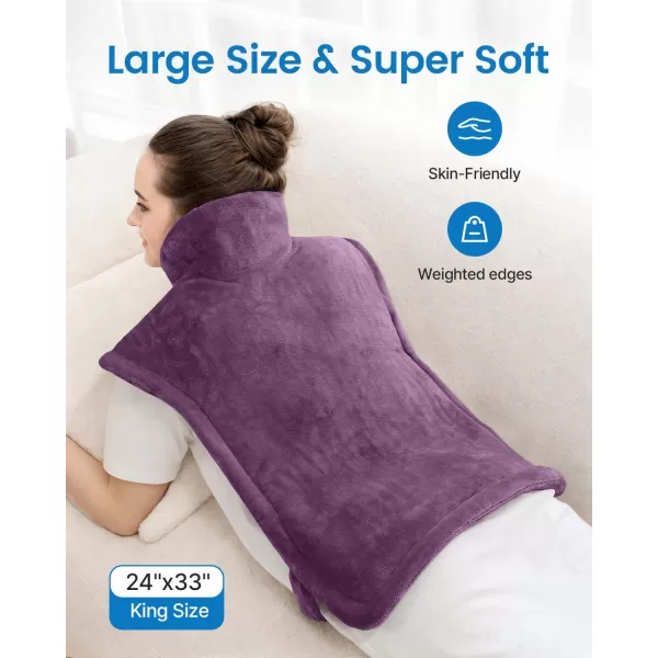 Heating Pad for Back Pain Relief RENPHO Electric Heat Pad for Neck and Shoulders FSA HSA Eligible Christmas Gifts for Women Men Birthday Gifts for Mom Dad Large 24quotx33quot ETL Certified Purple