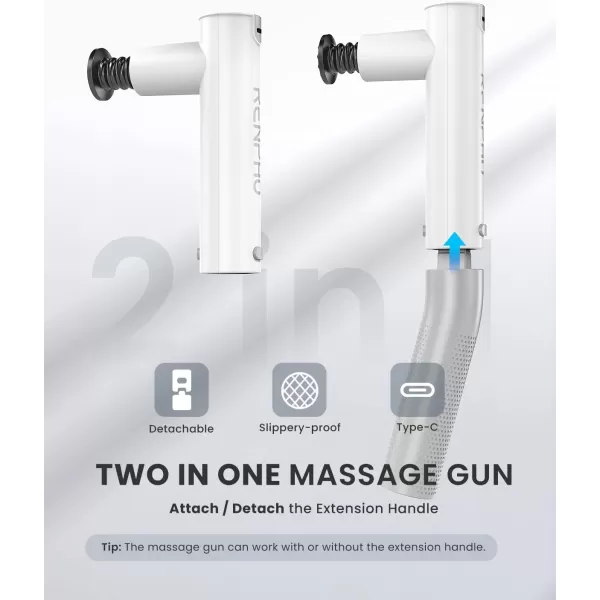 RENPHO Extend Massage Gun FSA HSA Eligible Electric Handheld Massage Gun Deep Tissue Portable Mini Massage Guns TypeC Charging Percussion Massager for Neck and Back