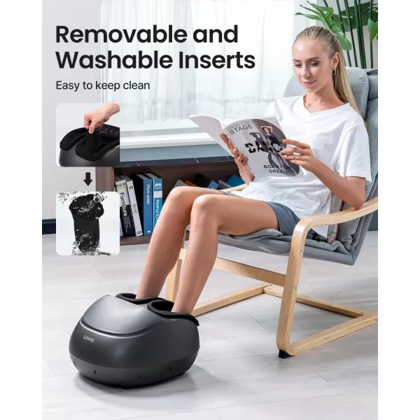 RENPHO Foot Massager Machine with Heat FSA HSA Eligible Shiatsu Deep Kneading Foot Massager Foot Care Electric Foot Massage Birthday Gifts for Women Men Fits Feet Up to Men Size 12 BlackBlack