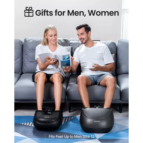 RENPHO Foot Massager Machine with Heat FSA HSA Eligible Shiatsu Deep Kneading Foot Massager Foot Care Electric Foot Massage Birthday Gifts for Women Men Fits Feet Up to Men Size 12 BlackBlack