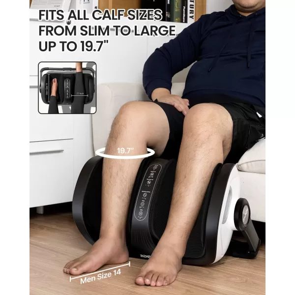 RENPHO Foot Massager with Heat Foot and Calf Massager for Athletes Foot Care Deep Kneading Foot Massage for FeetAnkleCalfLeg Fits Up to Feet Size 14 Men Gift for Men Women Father MotherWhite