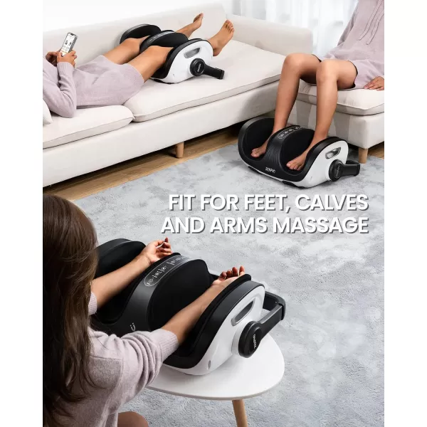RENPHO Foot Massager with Heat Foot and Calf Massager for Athletes Foot Care Deep Kneading Foot Massage for FeetAnkleCalfLeg Fits Up to Feet Size 14 Men Gift for Men Women Father MotherWhite