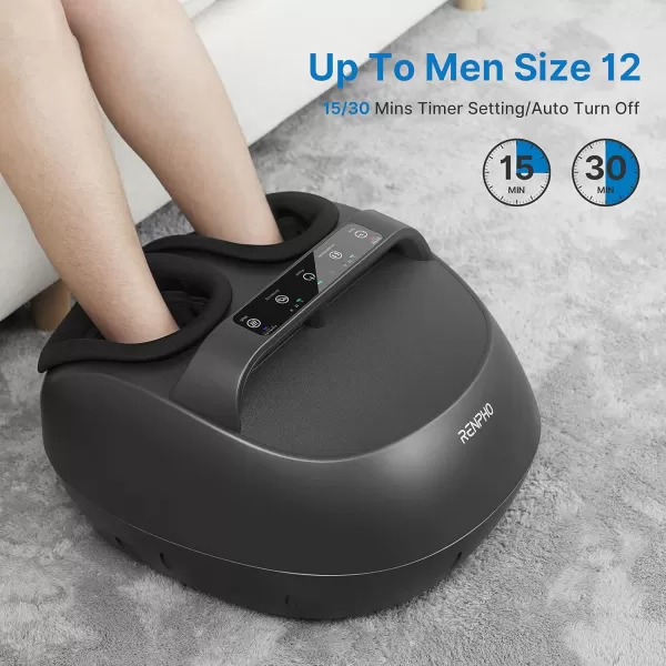 RENPHO Foot Massager with Remote and Upgraded Heat Electric Foot Massager with Handle Design shiatsu feet Massager for Foot Care Great Gifts for Men and Women Fits feet up to Size 12