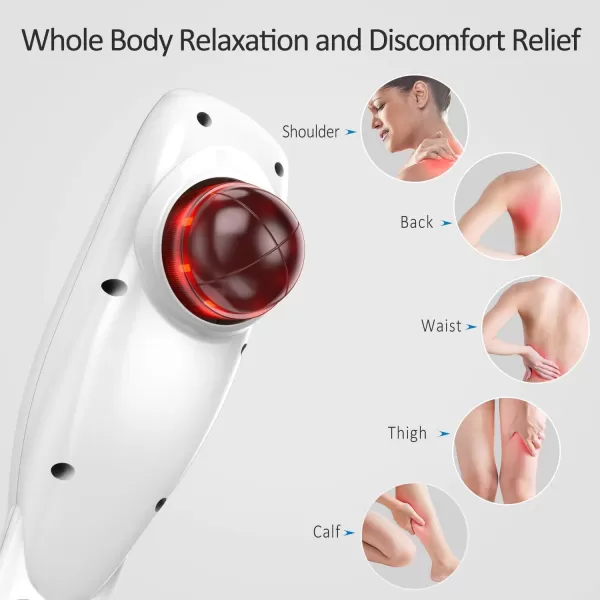 RENPHO Handheld Back Massager with Heat Deep Tissue Massager Electric Percussion Full Body Massager for Neck Shoulder Arms Leg Foot Calf Muscle Tension Relief