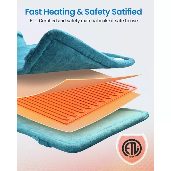 RENPHO King Size Heating Pad for Back Pain Relief Birthday Christmas Gifts for Men Dad Him FSA HSA Eligible 24quotx37quot XXL Large Weighted Electric Heat Pad for Neck and Shoulders ETL Certified BlueXlh Blue