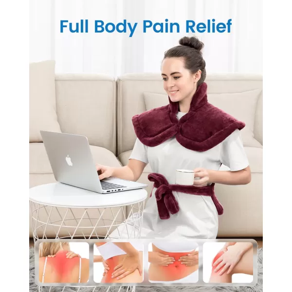 RENPHO King Size Heating Pad for Back Pain Relief Birthday Christmas Gifts for Men Dad Him FSA HSA Eligible 24quotx37quot XXL Large Weighted Electric Heat Pad for Neck and Shoulders ETL Certified BlueDark Red