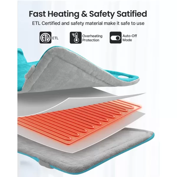 RENPHO King Size Heating Pad for Back Pain Relief Birthday Christmas Gifts for Men Dad Him FSA HSA Eligible 24quotx37quot XXL Large Weighted Electric Heat Pad for Neck and Shoulders ETL Certified BlueGray Green