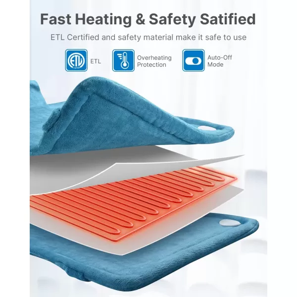 RENPHO King Size Heating Pad for Back Pain Relief Birthday Christmas Gifts for Men Dad Him FSA HSA Eligible 24quotx37quot XXL Large Weighted Electric Heat Pad for Neck and Shoulders ETL Certified BlueBlue