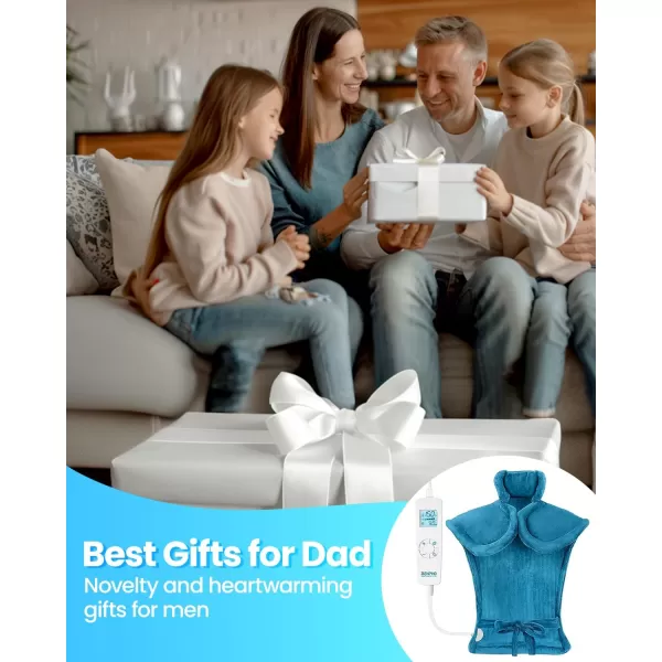 RENPHO King Size Heating Pad for Back Pain Relief Birthday Christmas Gifts for Men Dad Him FSA HSA Eligible 24quotx37quot XXL Large Weighted Electric Heat Pad for Neck and Shoulders ETL Certified BlueBlue