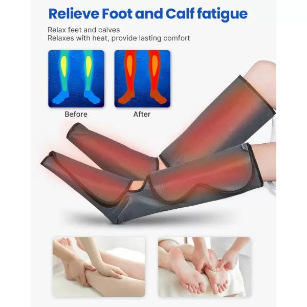 RENPHO Leg Compression Massager with Heat Help for Mother Father Massage Foot and Calf 2 Heating 3 Modes 3 Intensities Reduce Swelling and Muscle Fatigue
