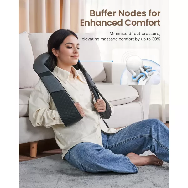 RENPHO Neck Massager with Heat and Adjustable Arm Strap Shiatsu Massager with 3D Deep Tissue Massage Relaxation in The Neck Back Shoulder Hip and LegsFlagship Edition