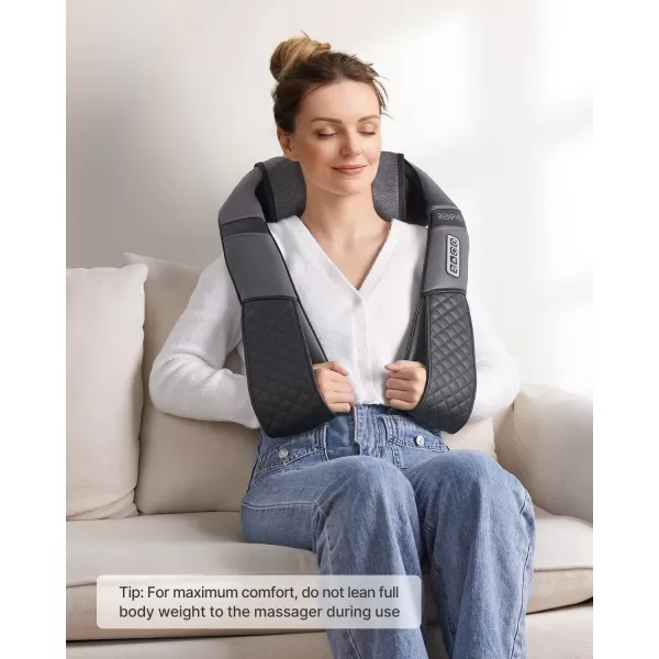 RENPHO Neck Massager with Heat and Adjustable Arm Strap Shiatsu Massager with 3D Deep Tissue Massage Relaxation in The Neck Back Shoulder Hip and LegsFlagship Edition