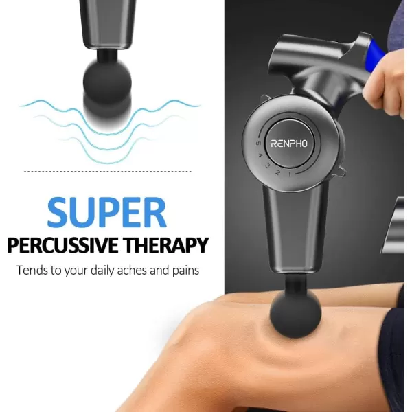RENPHO R4 Massage Gun with Adjustable Arm Deep Tissue Massager Gun Massage Back Percussion Muscle Massage Gun for Athletes Portable Electric Sport Massager FSA and HSA Eligible