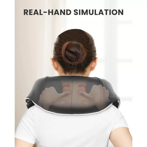 RENPHO Shiatsu Neck and Shoulder Back Massager with Heat Electric Deep Tissue 3D Kneading Massage Pillow for Relief on Waist Leg Calf Foot Arm Belly Full Body MusclesBlack