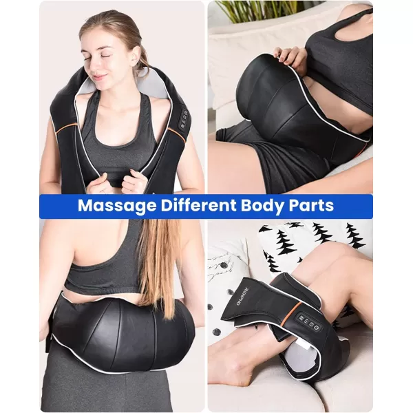 RENPHO Shiatsu Neck and Shoulder Back Massager with Heat Electric Deep Tissue 3D Kneading Massage Pillow for Relief on Waist Leg Calf Foot Arm Belly Full Body MusclesBlack