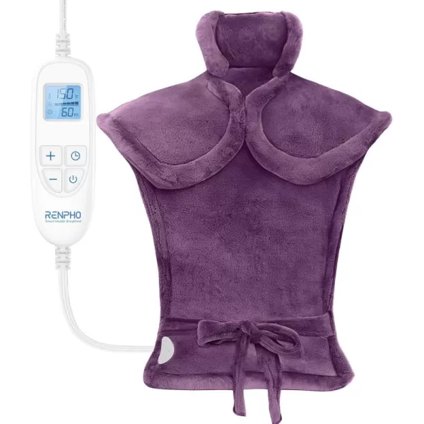 Heating Pad for Back Pain Relief RENPHO Electric Heat Pad for Neck and Shoulders FSA HSA Eligible Christmas Gifts for Women Men Birthday Gifts for Mom Dad Large 24quotx33quot ETL Certified Purple