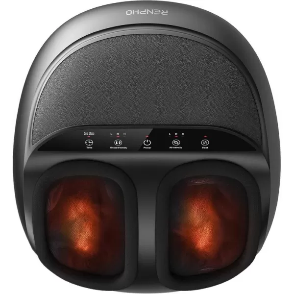 RENPHO Foot Massager Machine with Heat FSA HSA Eligible Shiatsu Deep Kneading Foot Massager Foot Care Electric Foot Massage Birthday Gifts for Women Men Fits Feet Up to Men Size 12 BlackBlack