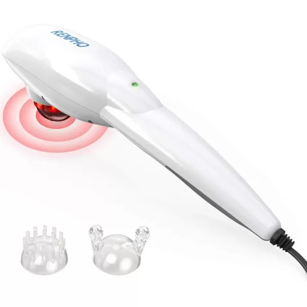 RENPHO Handheld Back Massager with Heat Deep Tissue Massager Electric Percussion Full Body Massager for Neck Shoulder Arms Leg Foot Calf Muscle Tension Relief