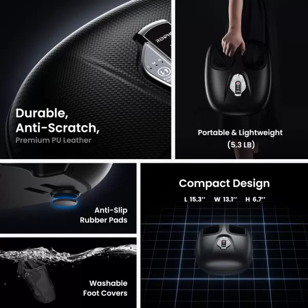 imageRENPHO Foot Massager with Voice Control Worlds First  2025 Upgraded Shiatsu Foot Massager Machine with 3 Heating Levels Electric Foot Massage Christmas Gifts for Women Men Fits Up to Size 122025 Upgraded  Black FSA HSA Eligible