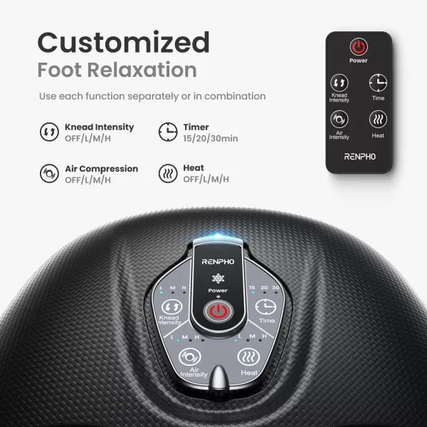 imageRENPHO Foot Massager with Voice Control Worlds First  2025 Upgraded Shiatsu Foot Massager Machine with 3 Heating Levels Electric Foot Massage Christmas Gifts for Women Men Fits Up to Size 122025 Upgraded  Black FSA HSA Eligible