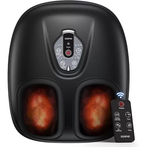 imageRENPHO Foot Massager with Voice Control Worlds First  2025 Upgraded Shiatsu Foot Massager Machine with 3 Heating Levels Electric Foot Massage Christmas Gifts for Women Men Fits Up to Size 122025 Upgraded  Black FSA HSA Eligible