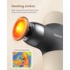 imageRENPHO Mini Thermal Massage Gun with Heat FSA HSA Eligible Percussion Massager Gun Portable Color Silicone Sleeves Travel Size with Carry Case Valentines Day Gifts for Women Men Noen GreenGrey