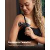 imageRENPHO Mini Thermal Massage Gun with Heat FSA HSA Eligible Percussion Massager Gun Portable Color Silicone Sleeves Travel Size with Carry Case Valentines Day Gifts for Women Men Noen GreenGrey