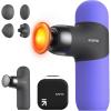 imageRENPHO Mini Thermal Massage Gun with Heat FSA HSA Eligible Percussion Massager Gun Portable Color Silicone Sleeves Travel Size with Carry Case Valentines Day Gifts for Women Men Noen GreenPurple
