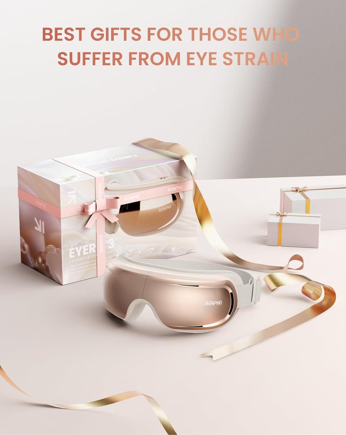 imageRENPHO Eye Massager with Heat and Cooling FSA HSA with Voice Control ampamp Ice Pack Eyeris 3 Ros Eye Sleep Mask Mothers Day Birthday Gifts for Women Eye Care Device for Migraine