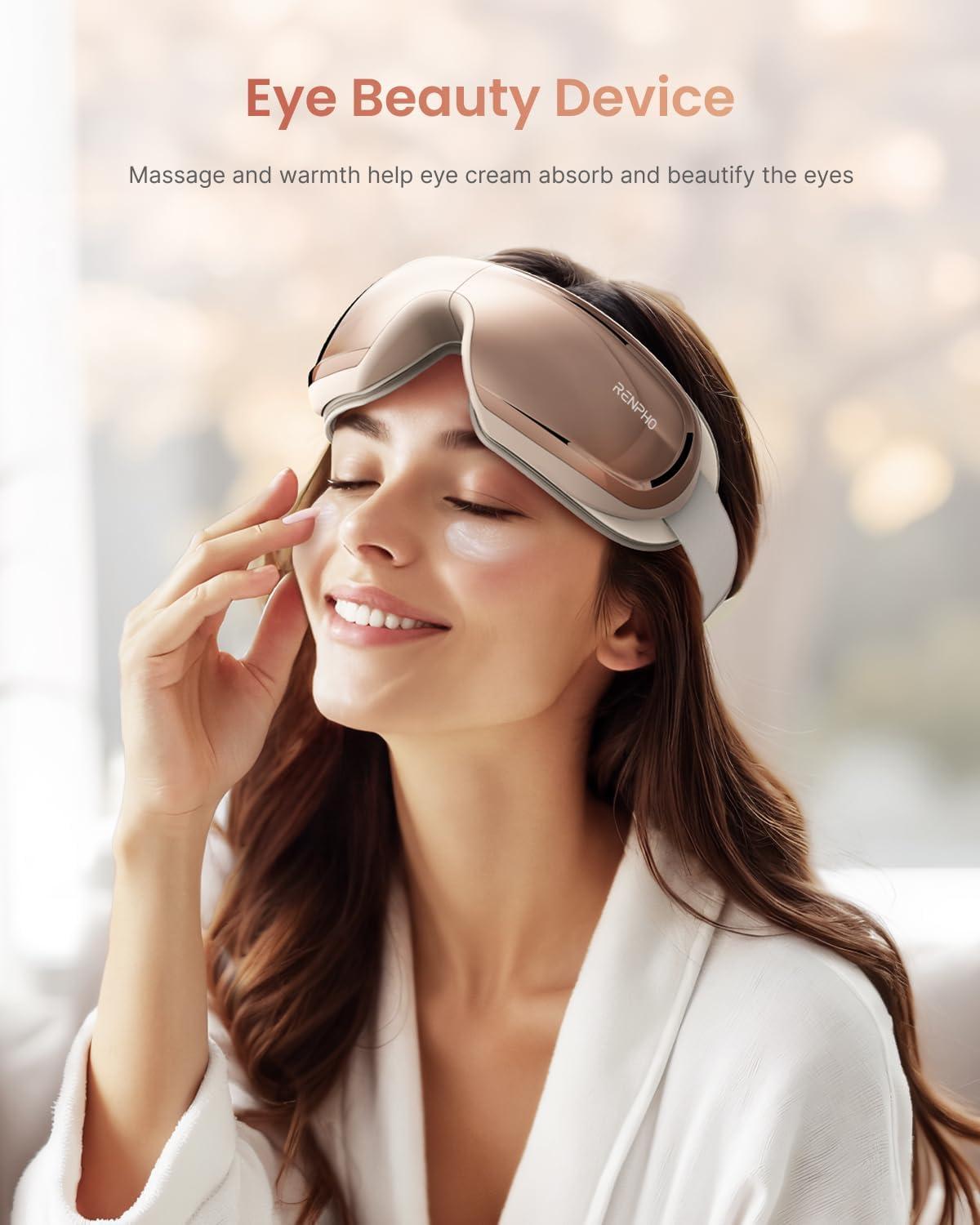 imageRENPHO Eye Massager with Heat and Cooling FSA HSA with Voice Control ampamp Ice Pack Eyeris 3 Ros Eye Sleep Mask Mothers Day Birthday Gifts for Women Eye Care Device for Migraine