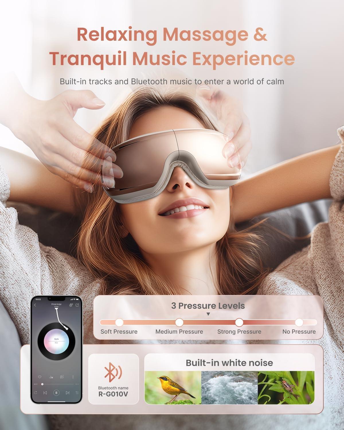 imageRENPHO Eye Massager with Heat and Cooling FSA HSA with Voice Control ampamp Ice Pack Eyeris 3 Ros Eye Sleep Mask Mothers Day Birthday Gifts for Women Eye Care Device for Migraine