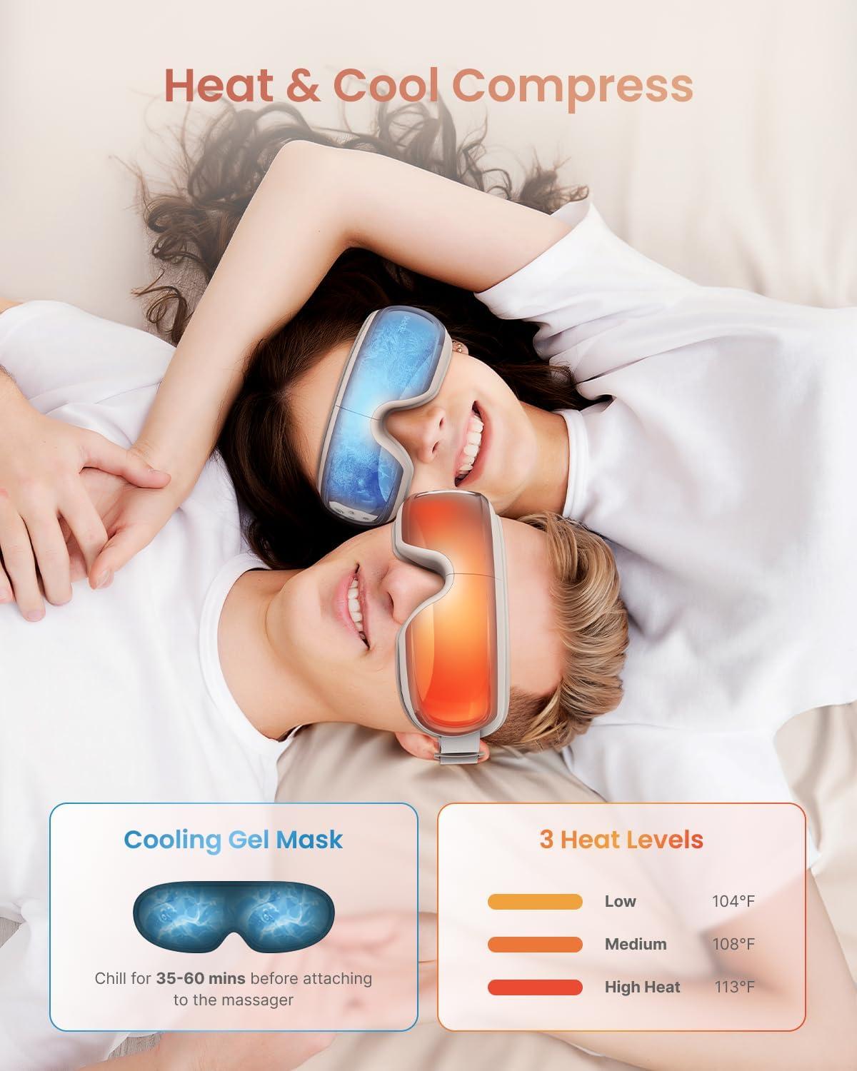 imageRENPHO Eye Massager with Heat and Cooling FSA HSA with Voice Control ampamp Ice Pack Eyeris 3 Ros Eye Sleep Mask Mothers Day Birthday Gifts for Women Eye Care Device for Migraine