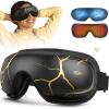 imageRENPHO Eye Massager with Heat and Cooling Mothers DayBirthday Gifts for WomenMen Eyeris Kintsugi FSAHSA Eligible Voice Control Eye Mask Massager for Migraines Eye Care Device for RelaxationABlackGold