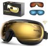 imageRENPHO Eye Massager with Heat and Cooling Mothers DayBirthday Gifts for WomenMen Eyeris Kintsugi FSAHSA Eligible Voice Control Eye Mask Massager for Migraines Eye Care Device for RelaxationBGolden