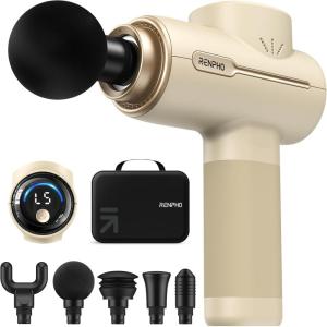 imageRENPHO Massage Gun Deep Tissue FSA HSA Eligible Portable Percussion Massager for Back and Neck Gifts for Men and Women Handheld Device with Carry Case Active TanActive Tan
