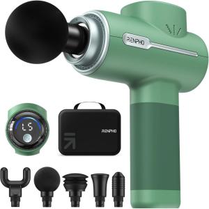 imageRENPHO Massage Gun Deep Tissue FSA HSA Eligible Portable Percussion Massager for Back and Neck Gifts for Men and Women Handheld Device with Carry Case Active TanActive Green