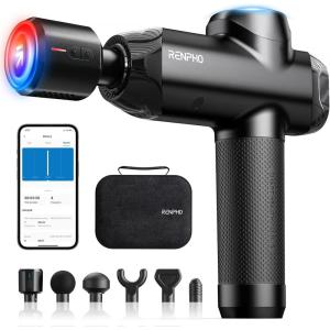 imageRENPHO Massage Gun Deep Tissue with 812mm Adjustable Amplitude HeavyDuty FSA HSA Eligible Percussion Professional Muscle Massager Gun with Portable Case for Athtetes ampamp Home Use Active EVOA Power Thermacool