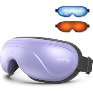 imageRENPHO Eye Massager with Heat and Cooling Birthday Gifts for Mom Dad Women Men FSA HSA Eligible Eyeris 2 Heated Eye Mask for Migraines Relief Reduce Strain Improve SleepPurple