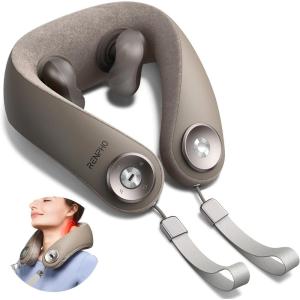 imageRENPHO Neck Massager with Heat 2025 Upgraded 6D Cordless Neck Massager for Pain Relief Deep Tissue Deep Kneading Shoulder Massage Mothers Day Gifts for Women Men Mom Dad KhakiKhaki