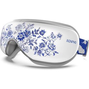 imageRENPHO Eye Massager with Heat Compression Customized Eye Care Machine Heated Sleep Mask for Eye Strain Relief Migraine Relief Improve Sleep Birthday Gifts for Women MenDelft Blue