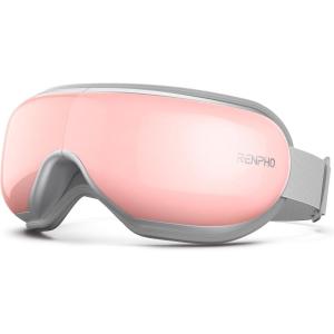 imageRENPHO Eye Massager with Heat Compression Customized Eye Care Machine Heated Sleep Mask for Eye Strain Relief Migraine Relief Improve Sleep Birthday Gifts for Women MenFpink