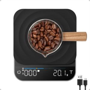 imageRENPHO Coffee Scale with Timer Rechargeable Espresso Scale 01g High Precision Coffee Scale for PourOver 3kg