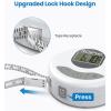 imageRENPHO Digital Bathroom Scale Highly Accurate Body Weight Scale with Lighted LED Display Smart Bluetooth Digital Measuring Tape with Lock Hook Retractable Function